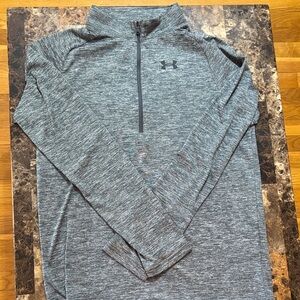 Youth Under Armour Heathered Gray Half-Zip Active Top